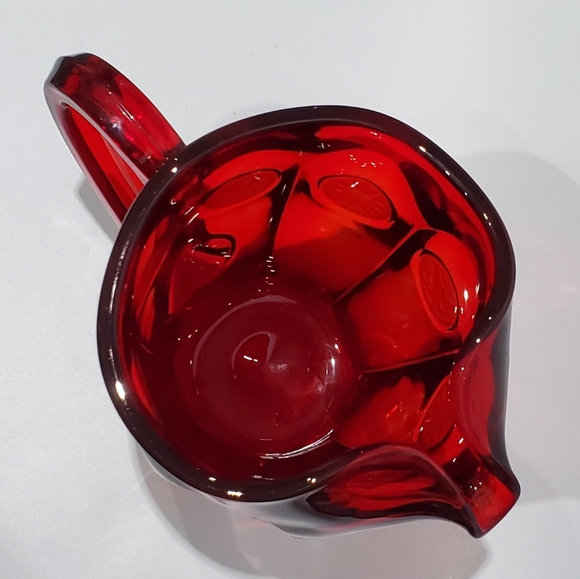 32oz Fostoria "Coin Glass Ruby" Red Heavy Thick Pitcher - Picture 9 of 16